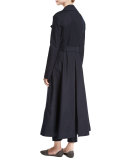 Frenton Double-Weave Trenchcoat, Navy