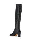 Jam Leather Block-Heel Knee Boot, Black