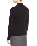 Wool-Blend Turtleneck Sweater, Black