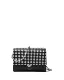Yasmeen Small Studded Clutch Bag, Black/Palladium