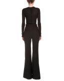 Long-Sleeve Ribbed Layering Tunic, Black