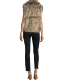 Pruce Reversible Faux-Fur Vest, Natural/Mushroom