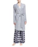 Terry Cloth Lounge Robe, Heather Gray