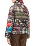 Floral-Airbrush Puffer Jacket, Multi