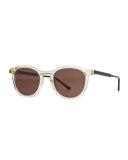 Boundary Transparent Round Sunglasses, Champagne