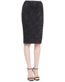 Paneled Subtle Floral Sparkle Knit Skirt
