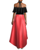 Ruby Crepe Cold-Shoulder Top, Onyx
