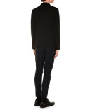 Chalk-Stripe Two-Button Jacket, Black