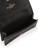 Rockstud Small Full-Flap Card Case, Black