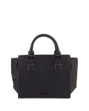 Brook Medium Leather Satchel Bag, Black