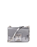 Hava Sparkling Metallic Leather Crossbody Bag, Silver