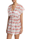 Palmones Flamingo-Print Coverup Dress
