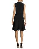 Adena Sleeveless Lace-Trim A-Line Dress