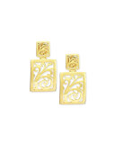 18k Gold Open-Scroll Drop Earrings