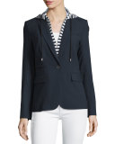 Striped Hoodie Dickey, White/Navy
