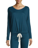 Heather Slouchy Lounge Tee, Petrol