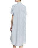 The Camper Short-Sleeve Shirtdress, Blue Mattress Stripe