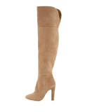 Bentlee Suede Over-the-Knee Boot, Gesso