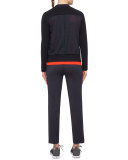 Short-Sleeve Mesh-Knit Top, Rust