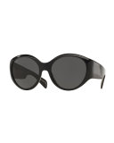 Don't Bother Me Oval Sunglasses, Black
