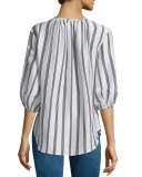Nueva Augustina Skinny-Striped Tunic, Daylights Stripe