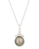 Tahitian Pearl & Diamond Pendant Necklace, 18"