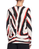 Zebra-Print Long-Sleeve Tee, Multi