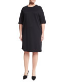 Ombra Half-Sleeve Jersey Dress, Plus Size 