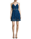 Bellini Sleeveless Lace Dress, Navy