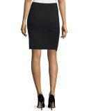 Souk Faux-Wrap Pencil Skirt, Black