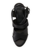 Avery Crisscross Nubuck City Sandal, Black