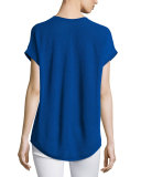 Chevron-Stitched V-Neck Cashmere Shirt