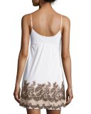 Antique-Lace-Print Microfiber Chemise