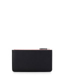 Monster Flat Zip Pouch Bag, Pink/Black