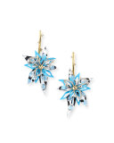 Poppy-Painted Lucite Flower Drop Earrings