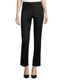 Perfect Front-Zip Straight-Leg Pants