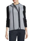 Margie Hooded Knit Vest, Light/Medium Gray