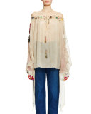 Off-The-Shoulder Embroidered Top, Milk