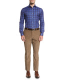 Madras Check Sport Shirt, Blue