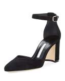 Lausam Suede Ankle-Wrap Pump