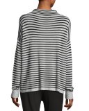Lightweight Striped Funnel-Neck Top 