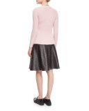 Laminated Boucle Full Skirt, Black