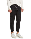 Cropped Cargo Jeans, Black