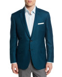 Houndstooth Wool-Blend Sport Coat, Green