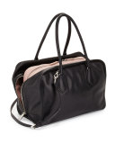 Large Soft Calf Inside Bag, Black/Pale Pink (Nero+Mughetto)