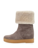 Falcon Shearling Fur-Lined Boot, Gray