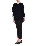 Classic Ankle-Zip Cropped Pants, Black