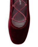 Cordonmid Velvet Lace-Up Pump, Bordeaux