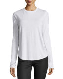 Solid Crewneck Long-Sleeve Shirt