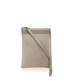 Monili Fringe Leather Crossbody Bag, Nude